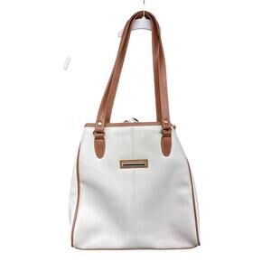 90s Quiet Luxury White Stag Leather Bucket Bag Y2K Girly Minimalism